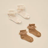 Ruffle Socks | Ivory, Golden