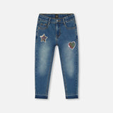 Blue Jeans with Embroidery Patch