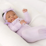 Knotted Baby Gown Hat and Headband Bundle - Lavender