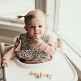 Leopard Print Silicone Bib with Crumb Catcher