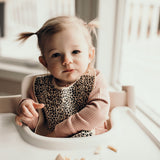 Leopard Print Silicone Bib with Crumb Catcher