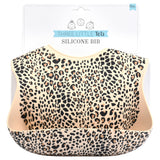 Leopard Print Silicone Bib with Crumb Catcher