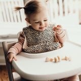 Leopard Print Silicone Bib with Crumb Catcher