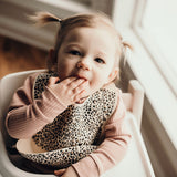 Leopard Print Silicone Bib with Crumb Catcher
