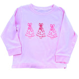 L/S Light Pink Christmas Tree Tshirt