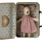 Little Sister Angel Mouse in Suitcase