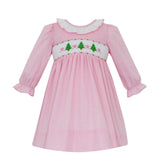 L/S Pink Microcheck Christmas Tree Dress