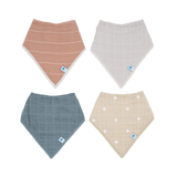 Cotton Muslin Bandana Bib 4pk | Mauve Stripe