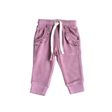 Mauve Girl's Ruffle Joggers