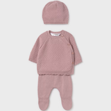 Baby 3 Piece Knit Set - Mauve