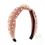 Velvet Knot Headband with Pearls