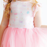 Birthday Magic Flutter Sleeve Tutu Dress