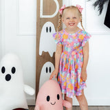 Autumn Sparkle Flutter Sleeve Twirl Dress
