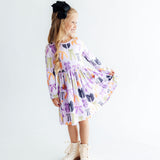 Tied with a Boo Lavender L/S Pocket Twirl Dress
