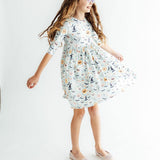 Ghouls Rule 3/4 Sleeve Pocket Twirl Dress