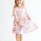 Spooky Sweetheart 3/4 Sleeve Pocket Twirl Dress