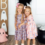 Ghouls Just Want to Have Fun 3/4 Sleeve Pocket Twirl Dress