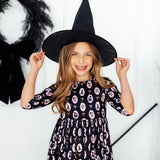 Hocus Pocus 3/4 Sleeve Pocket Twirl Dress