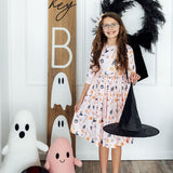 Hey Boo 3/4 Sleeve Pocket Twirl Dress