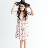 Hey Boo 3/4 Sleeve Pocket Twirl Dress
