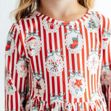 Santa's Sweet Shoppe L/S Ruffle Hem Twirl Dress