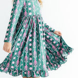 Christmas Treats L/S Ruffle Hem Twirl Dress