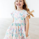 Fluttering Butterflies Flutter Sleeve Twirl Dress