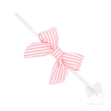 Mini Seersucker Fabric Bow on Nylon Band Pink or White