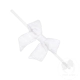 Mini Seersucker Fabric Bow on Nylon Band Pink or White