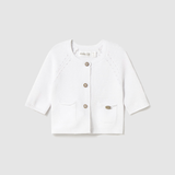 Newborn Knit Cardigan with Buttons - White