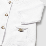 Newborn Knit Cardigan with Buttons - White