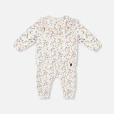 Organic Cotton Top & Pants Set - Cream Flowers