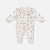 Organic Cotton Top & Pants Set - Cream Flowers