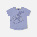 Organic Blue Jersey Tshirt - T Rex