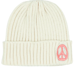 Peace & Love Beanie - Cream