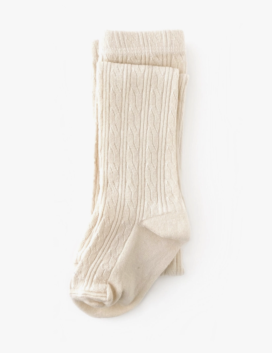 Cream cable knit tights baby online