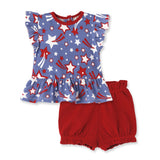 Star Spangled Drop Waist Top Set