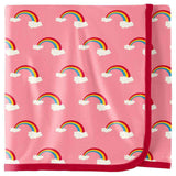 Print Swaddling Blanket-Spring Sky Rainbows