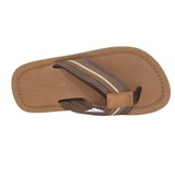 Little Boy's Tison Flip-Flops Brown Sandals