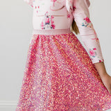 Hot Pink Sequin Twirl Skirt