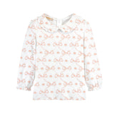 Bows & Roses L/S Tee w/Round Collar