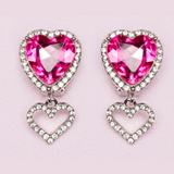 Boutique Heart Jewel Clip on Earrings