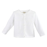 Ladder Edge Basic Cardigan Sweater White