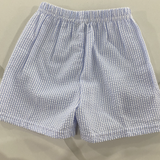 Boy's Seersucker Lined Shorts | Baby Blue