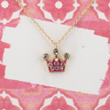 Kids Pink Crown Necklace