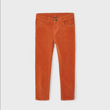 Basic Slim Fit Corduroy Pant | Orange