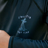 Single Fin L/S Rash Top - Black