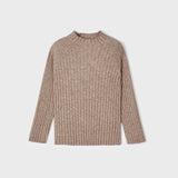 Turtle Neck Long Sleeve Sweater - Taupe