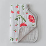 Cotton Muslin Burp Cloth | Summer Poppy