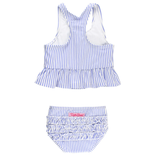 Periwinkle Blue Seersucker Peplum Tankini